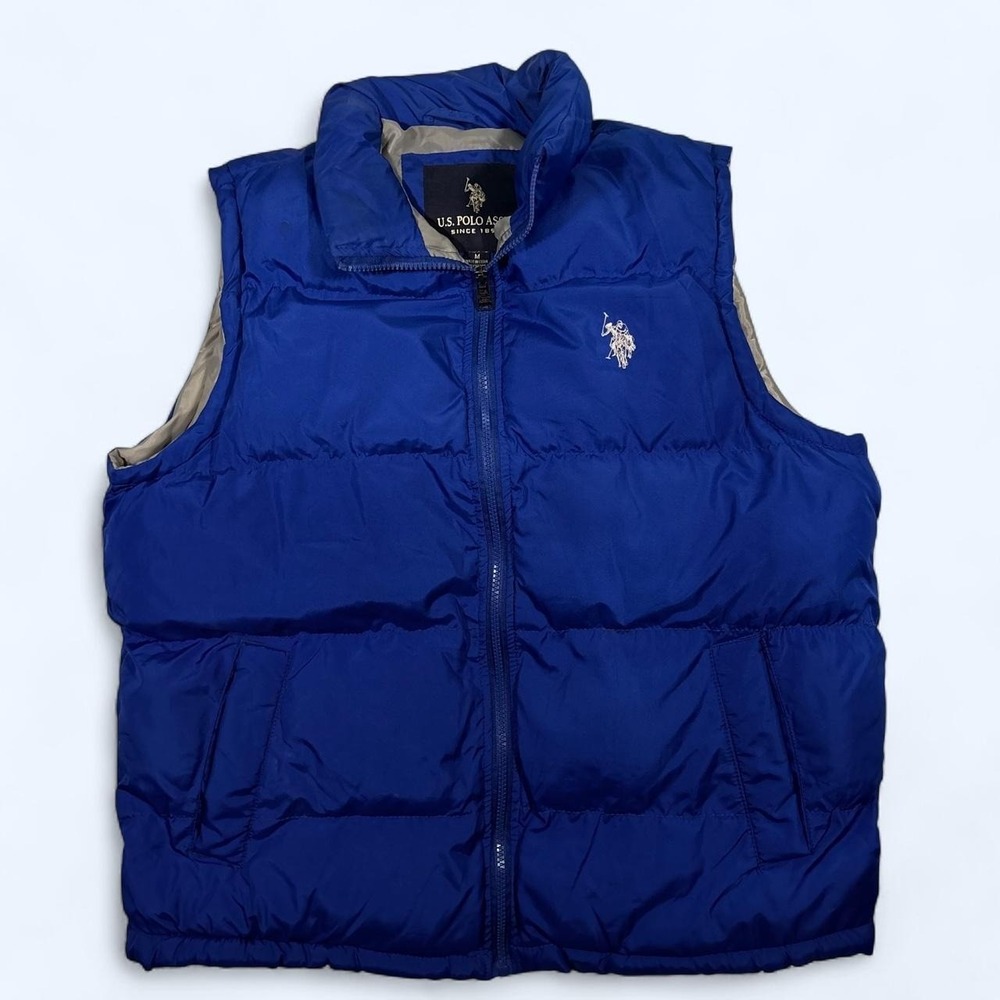 Vintage Blue Puffer Ralph Polo Vest Perfect for Layering